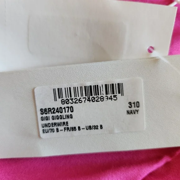 Stella McCartney Gigi Giggling Underwire Bra Navy 32B NWT - Picture 7 of 14